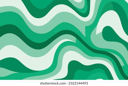 green and white wavy pattern in stock vector, in the style of funky and futuristic, mind-bending patterns