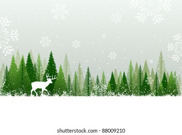 Green And White Winter Forest Grunge Background Design