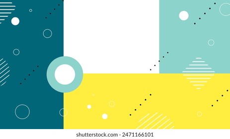 Green white and yellow modern abstract background with geometric shapes and lines. Minimalist cover template design