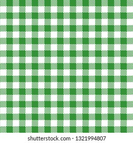 Green white zig zag lines gingham cloth, tablecloth, background, wallpaper, fabric, texture pattern vector illustration
