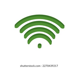 Grünes Wi-Fi-Schild. Vektorgrafik