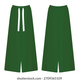 Pantalón ancho verde. Ilustración vectorial	
