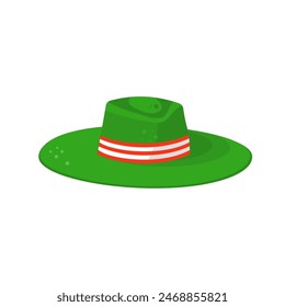 Green wide-brimmed hat vector illustration	