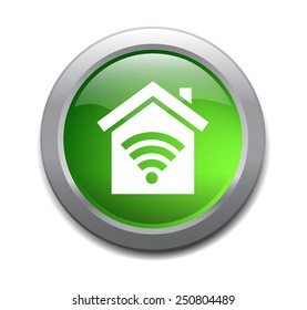 green wifi button, Vector illustration