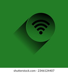 "Green WiFi icon on a fresh background. Ideal for tech and online projects. Add it to enhance your designs!"