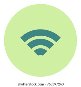 Green WiFi network icon in vector