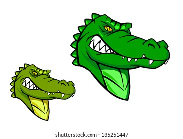 Green wild alligator in cartoon style for sports mascot design. Jpeg version also available in gallery