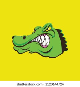 Green wild alligator for sports mascot design.