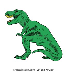 green wild dinosaur vector drawing