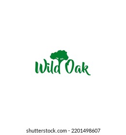 Green Wild Oak Logo Design Vector