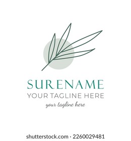 green willow leaves logo design illustration beauty nature floral spa relaxation aroma therapy health care custom logo design inspiration