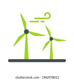 A green windmill icon that spins naturally with wind power to generate electricity into the battery.