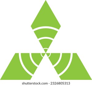 A green windmill like figure