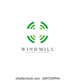 Green Windmill Logo Design Vector Template