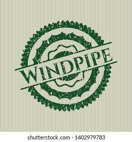 Green Windpipe rubber stamp with grunge texture