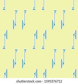 Green Windscreen wiper icon isolated seamless pattern on yellow background.  Vector Illustration