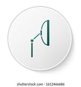 Green Windscreen wiper icon isolated on white background. White circle button. Vector Illustration