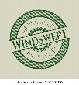 Green Windswept distressed rubber seal with grunge texture