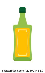 green wine bottle isolated icon