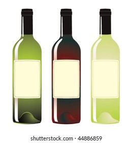 green wine bottles