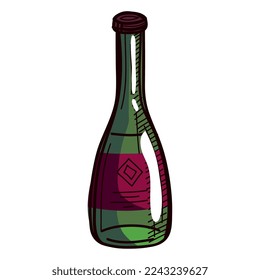 green wine drink bottle icon