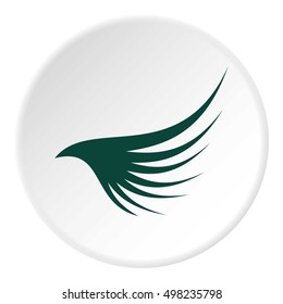 Green wing icon. Flat illustration of green wing vector icon for web