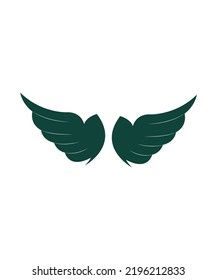 Green Wings on white background - vector 