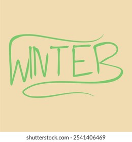 handgeschriebener Text für grüne Winter-Graffiti, geeignet für T-Shirt-Designs, Handyhüllen, Buchumschläge, Aufkleber, Banner, Icon-Emotes und andere