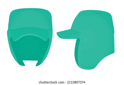 Green Winter Hat. Vector Illustration