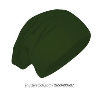Green winter hat. vector illustration	