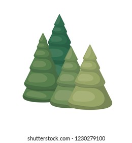 green winter pines isolated icon