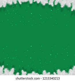 Green Winter Xmas Poster With Gradient Mesh, Vector Illustration