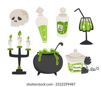 Green Witch Potion Elements Set