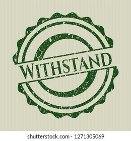 Green Withstand grunge stamp