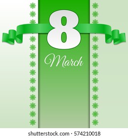 Green Woman day 8 march card vector eps 10