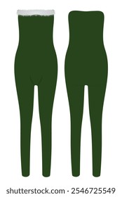 Green woman jumpsuit. vector illustration