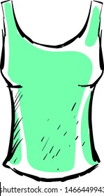 Green woman shirt, illustration, vector on white background.