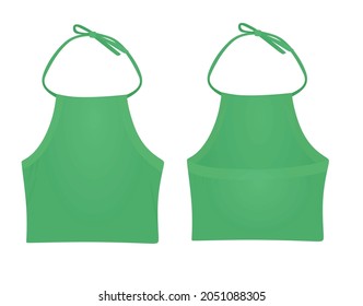 Green woman stripes top. vector