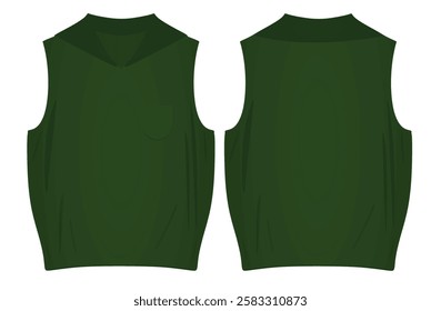 Green woman v neck top. vector