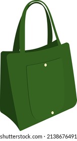 Bolso de mujeres verdes, ilustración, vector sobre un fondo blanco.