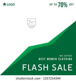 Green Women Clothing Social Media Post Marketing Online Shop For Paid Promote