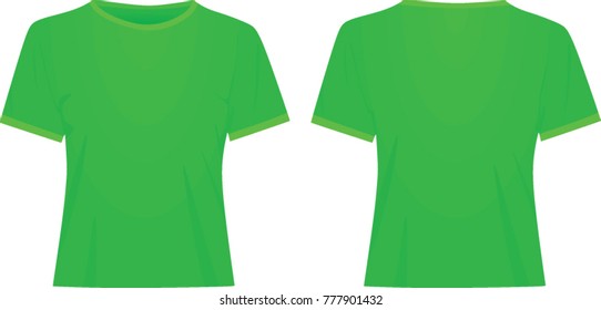 Green women t shirt. vector illustration