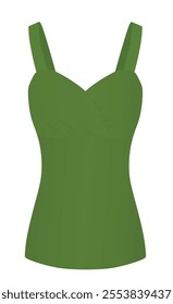 Green women top. vector illustration