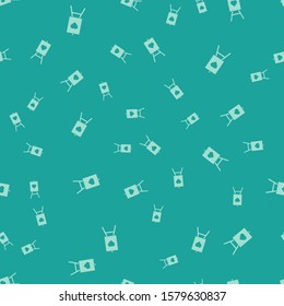 Green Wood easel or painting art boards with heart icon isolated seamless pattern on green background.  Vector Illustration