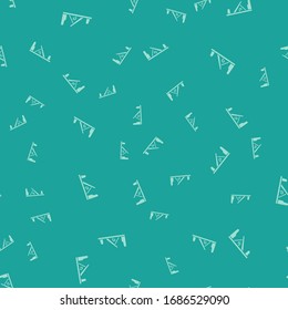 Green Wood plane tool for woodworker hand crafted icon isolated seamless pattern on green background. Jointer plane.  Vector Illustration