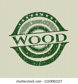 Green Wood rubber grunge stamp