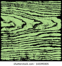 Green wood texture background. Empty natural pattern swatch template. Realistic plank with annual years circles. Backdrop size square format. Vector illustration design elements 8 eps