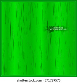 Green wood texture in metal frame. Vector image