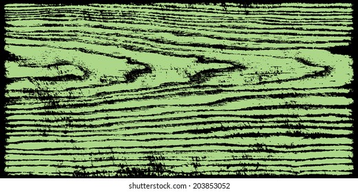 Green wood texture natural pattern swatch template. Realistic plank with annual years circles. Background in horizontal format. Vector illustration backdrop 8 eps. Quickly and easily change colors