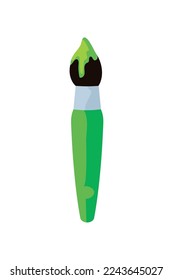 green wooden brush over white